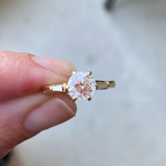 14k gold engagement ring and wedding band - Picture 2 of 8